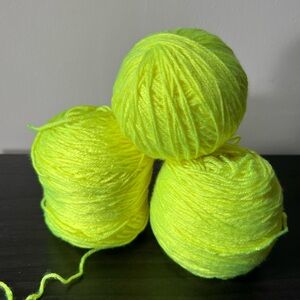 Bright Neon Yellow Yarn Balls